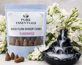 Tuberosrökelse med bakflöde, Rajnigandha blomdoft, Dhoop för hemmets puja och meditation