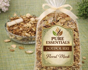 Pure Essentials Floral Musk Potpourri – Warm Botanical Home Fragrance Mix