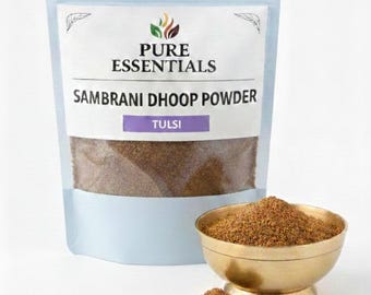 Tulsi Sambrani Dhoop Powder Holy Basil Fragrance Traditional Indian Dhoop Aromatic Pooja Incense Powder Pure Essentials