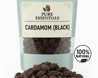 Organic Whole Black Cardamom Pods | Smoky Aromatic Indian Spice