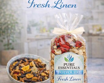 Pure Essentials Fresh Linen Potpourri – Dried Botanicals, Home Fragrance Mix