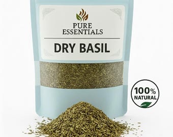 Premium Dry Basil Leaves | Organic Basil Flakes | Pure Italian Herb Seasoning | Natural Dried Basil for Cooking | Pizza Pasta Salad Spice