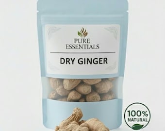 Jengibre seco entero / Raíz de jengibre secada al sol / Hierba natural / Zingiber officinale / Ingrediente herbal para el bienestar / Cultivado en granja