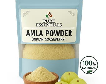 Reines Amla Pulver | Indisches Stachelbeerpulver | 100 Prozent natürliches ayurvedisches Kraut | Bio-Stachelbeere | 100 Prozent rein und frei von Chemikalien