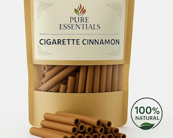 Palitos de canela para cigarrillos / Canela enrollada premium / Canela aromática natural para té, cocina y repostería / Pure Essentials