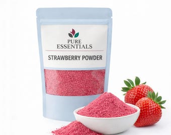 Natural Strawberry Powder | Dehydrated Dried, No Additives for Baking and Smoothies