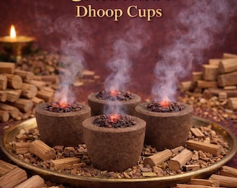 Encens Chandan Dhoop Cups, parfum boisé, encens traditionnel indien pour la puja, senteur boisée, parfum d'intérieur, Pure Essentials