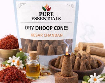 Kesar Chandan Dhoop Cones | Saffran Sandelträ Rökelse