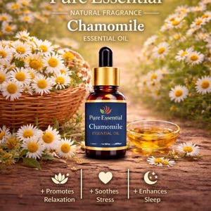 Pure essentiële kamilleolie: zacht bloemenaroma voor geurverspreiders, kaarsen en zeep