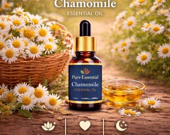 Pure Essential Chamomile Oil – Soft Floral Aroma for Diffusers, Candles, Soap
