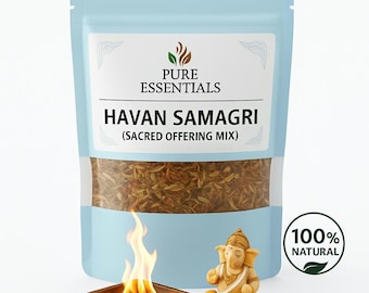 Havan Samagri för Puja & Yagya | Havan Samagri | Traditionell rituell leverans | Blandning av naturliga ingredienser | endast Puja Material