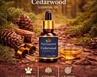 Pure Essential Cedarwood Oil – Warm Woody Aroma for Diffusers, Candles, Soap