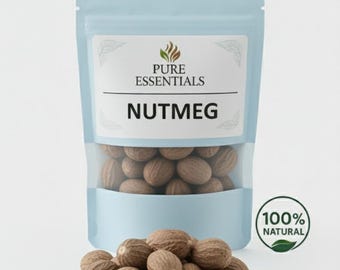 Nuez moscada entera / Especia aromática natural para hornear, cocinar, preparar masalas y postres.