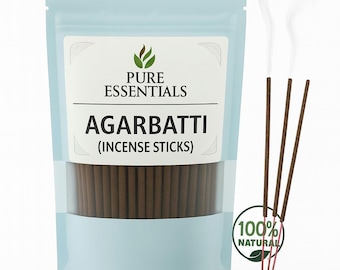 Natural Agarbatti Incense Sticks | Hand Rolled Herbal Dhoop | Long Lasting Fragrance for Puja, Meditation & Home Aroma