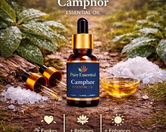 Pure Essential Camphor Fragrance Oil – Fresh Cooling Aroma for Diffusers, Candles, Soap