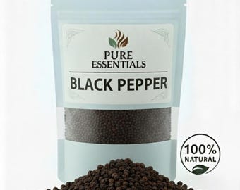 Organic Black pepper l Premium Whole Black| Peppercorns | Bold Aromatic Spice for Cooking | Fresh Piper Nigrum Seeds | Natural Culinary