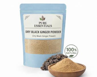 Pure Essential Dry Black Ginger Powder – Natural Botanical Root Powder (Tea Blends, DIY)