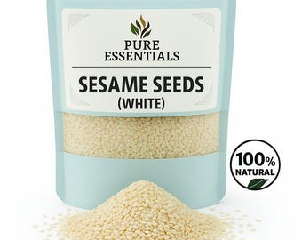 Hochwertige weiße Sesamsamen • Natürlich geschälte Sesamsamen • Frischer Sesam in Lebensmittelqualität zum Backen, Kochen und als Topping