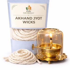 Pure Essential Akhand Jyot Wicks – プージャ用コットン Diya Batti