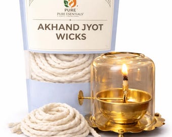 Pure Essential Akhand Jyot Wicks – Cotton Diya Batti for Puja Use
