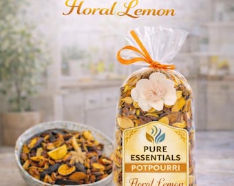 Pure Essential Lemon Floral Potpourri – Citrus & Floral Scented Decorative Mix