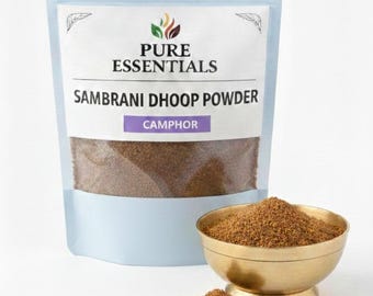 Camphre Sambrani Dhoop poudre Kapoor Lobaan poudre aromatique traditionnel indien Pooja parfum d'encens essentiels purs