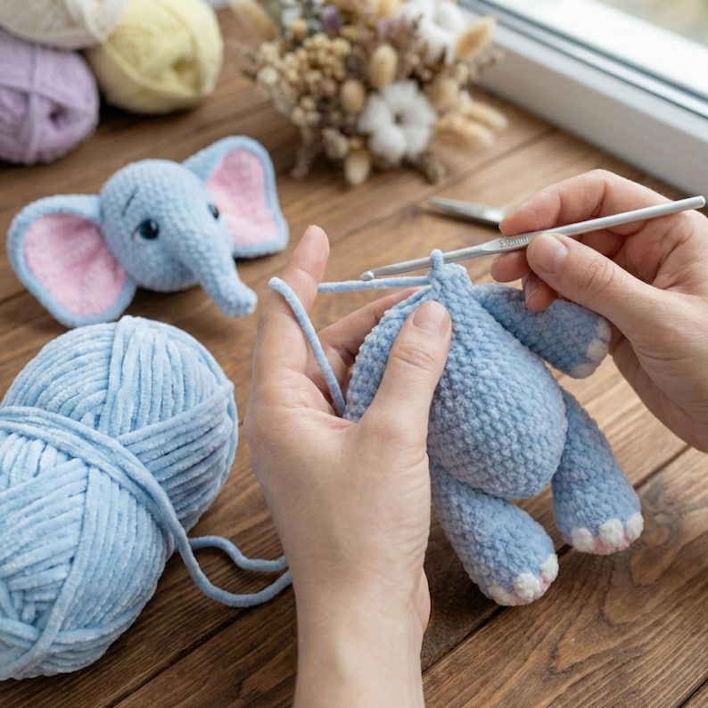 Elephant Crochet Pattern PDF – Handmade Plush Toy Guide for Beginners image 6