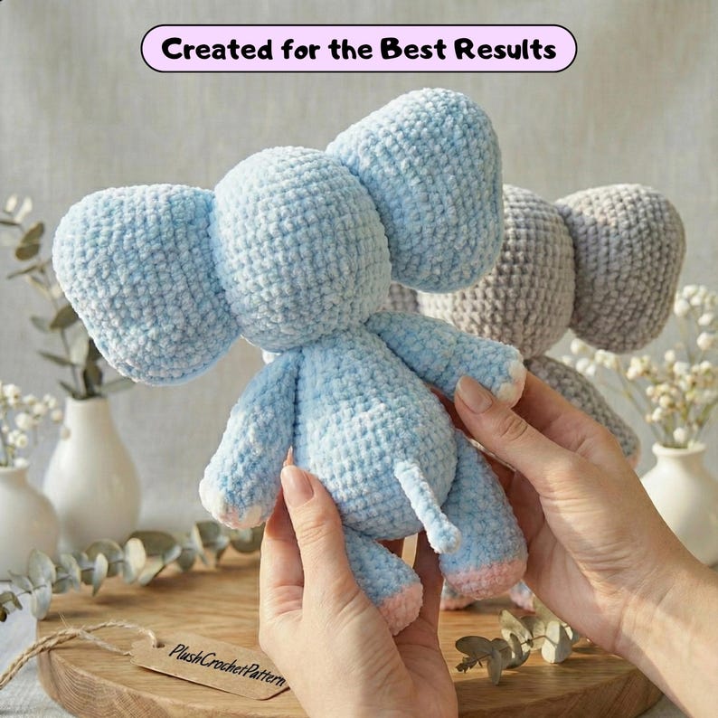 Elephant Crochet Pattern PDF – Handmade Plush Toy Guide for Beginners image 4