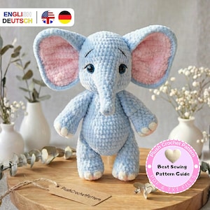 Elephant Crochet Pattern PDF – Handmade Plush Toy Guide for Beginners