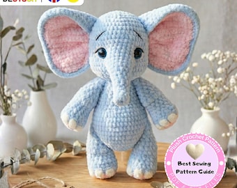 Elephant Crochet Pattern PDF – Handmade Plush Toy Guide for Beginners