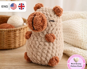 Capybara Amigurumi PDF Pattern, Easy Capybara Crochet Pattern,  Step-by-Step Knitting Instructions, English PDF Pattern, Digital Download