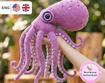 Crochet Octopus PDF Pattern: Realistic Crochet Amigurumi, Anchor The Octopus Finger Puppet & Plushie (Digital Download)