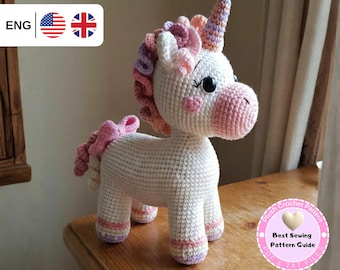Crochet Sitting Unicorn Amigurumi Pattern | Mythical Fantasy Crochet Pattern Tutorial | Unicorn Plushie Crochet Pattern (Digital Download)