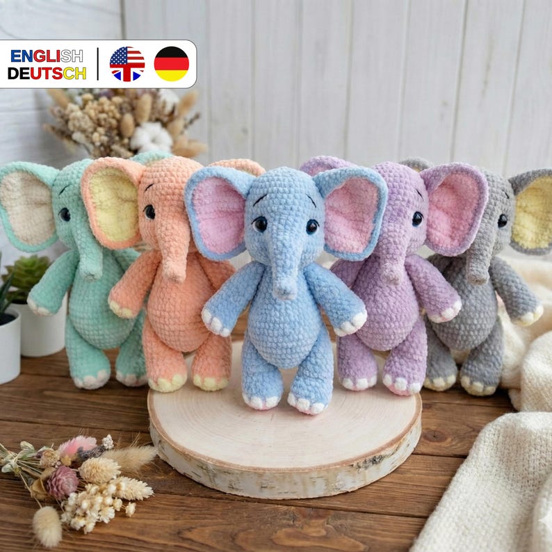 Elephant Crochet Pattern PDF – Handmade Plush Toy Guide for Beginners image 5