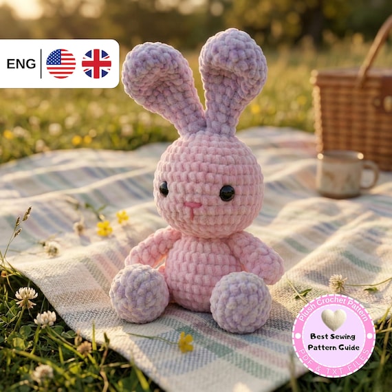 Easter Crochet Mini Bunny Plush Pattern PDF, Amigurumi Cute Rabbit Plush Toy Pattern, Cute Bunny Pattern Pdf, Crochet Sweet Bunny Pattern