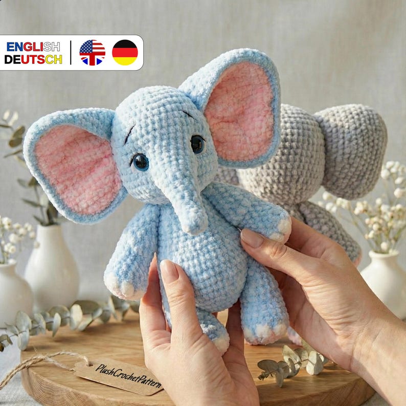 Elephant Crochet Pattern PDF – Handmade Plush Toy Guide for Beginners image 3