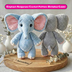 Elephant Crochet Pattern PDF – Handmade Plush Toy Guide for Beginners image 2