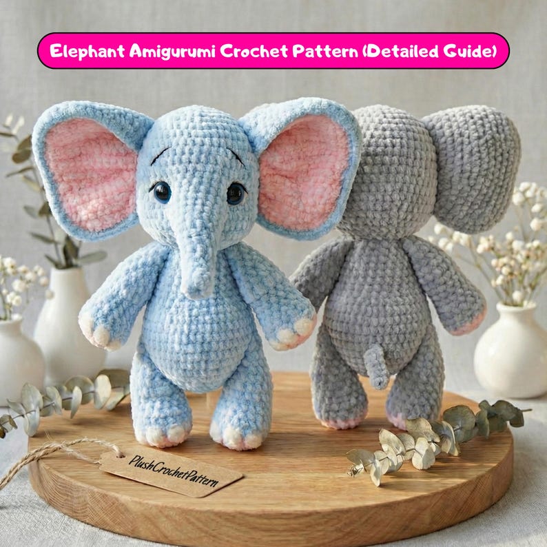 Elephant Crochet Pattern PDF – Handmade Plush Toy Guide for Beginners image 2
