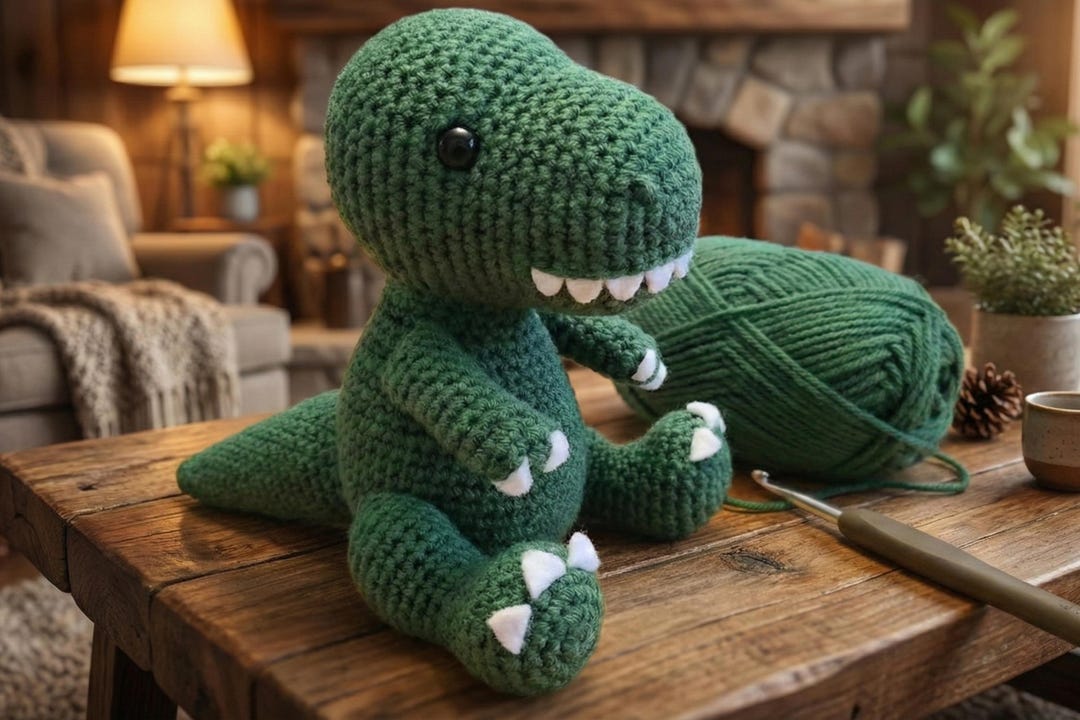 Troy the T-rex - Crochet Amigurumi Pattern - Beginner Friendly Chibi ...