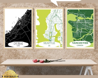 Custom City Map, Personalized Location Wall Decor, Minimalist Street Map, Personalized gift