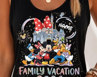 Personalized Family Vacation 2026 Tank Top, Castle Theme Park Shirt, Custom Name Vacation Tank, Matching Family Trip Tee