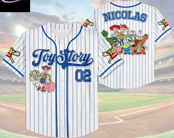 Custom Toy Story Baseball Jersey, Disney Toy Story Baseball Jersey, Disney Baseball Team Outfit, Toy Story Jersey Gift