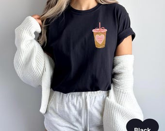 Camiseta Love You A Latte, Camiseta Comfort Colors®, Camiseta con humor sobre café, Regalo con juego de palabras sobre café helado, Ropa de café