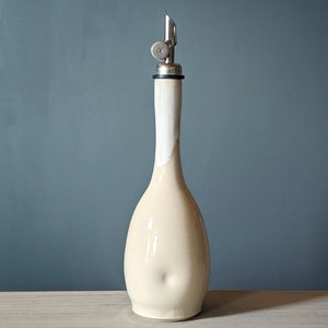 White olive oil bottle