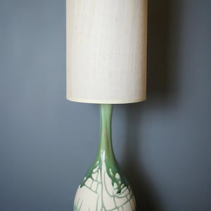 Handmade Green Glazed Porcelain Lamp - 25&quot; Tall