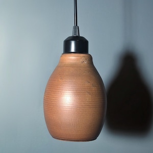 Rustic Natural Brown Stoneware Pendant light, ceiling light, kitchen island lights, housewarming gift, hanging light, handmade light