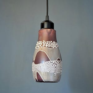 Chocolate with White Textured Glaze Porcelain Pendant light, ceiling light, kitchen island lights, housewarming gift, hanging light