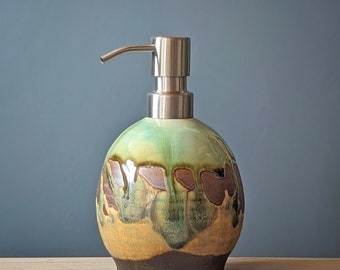 Copper green liquid soap dispenser