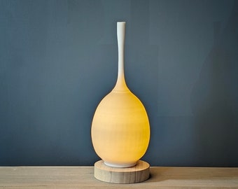 White Porcelain Illuminated Vase Lamp | Nightlight | Housewarming gift