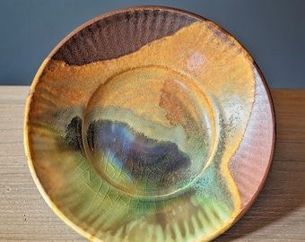 Olive oil dipping dish Copper green